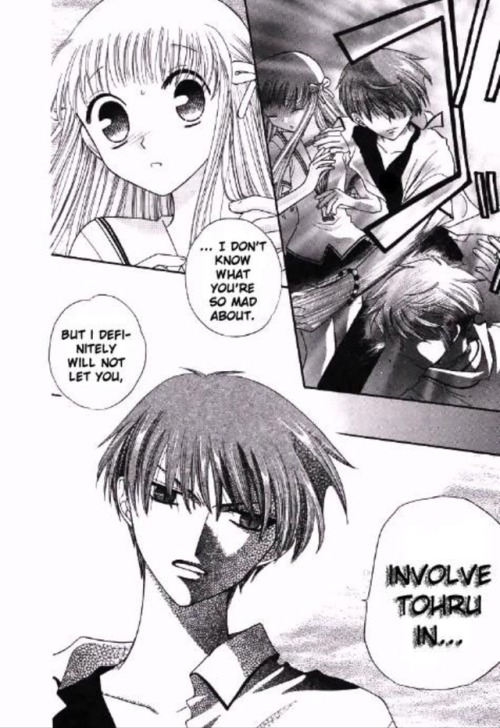 I love protective kyo whenever tohru gets involved