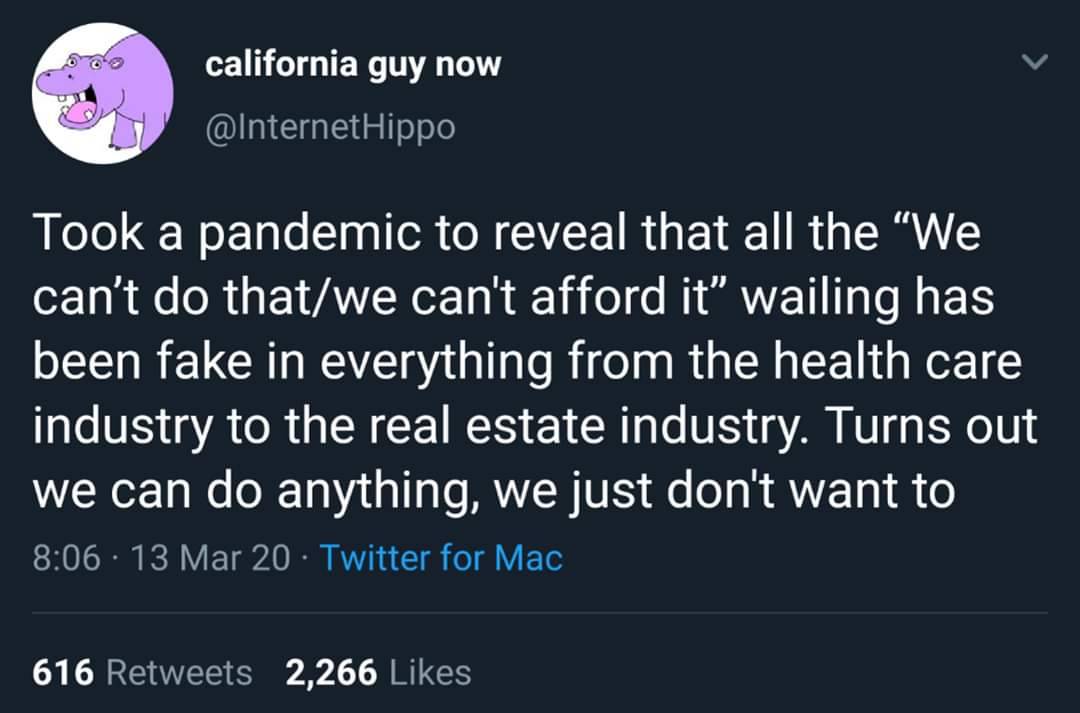 left-reminders:The Fed: *pulls 1.5 trillion out of its ass to “fix” financial markets*The establishment and their shills for the past year: bUt hOw aRe yOu gOnNa pAy fOr mEdiCaRe 4 aLL???