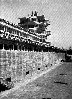 elarafritzenwalden:  “La Pagoda”, JORBA LaboratoriesSan Blas, Madrid, Spain; 1965-67 (demolished, 1999) Miguel Fisac Serna + information 1, 2 | demolition via “Concrete Quarterly, 87” (Winter, 1970) 