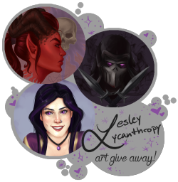 lesleylycan:  I’ve reached 300 followers and to thank you all for supporting my art, I want to do a little something for y'all.  Art giveaway time! Here’s your chance to win a free painted bust (shoulders up) of one character. Examples: x, x, x, x.