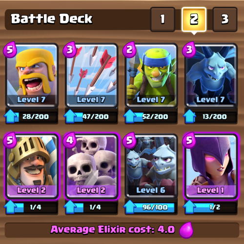 cocfails:Some battle decks for arenas 4 and 5Nice decks