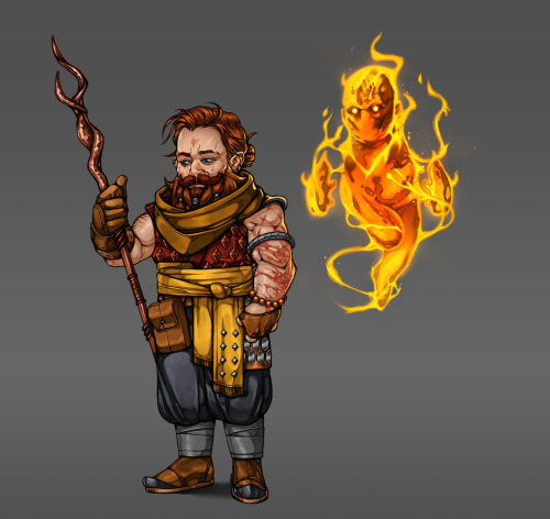 Finally finished this! The new look for Orsik Firebrand, our party’s Dwarf Wildfire Druid, as 