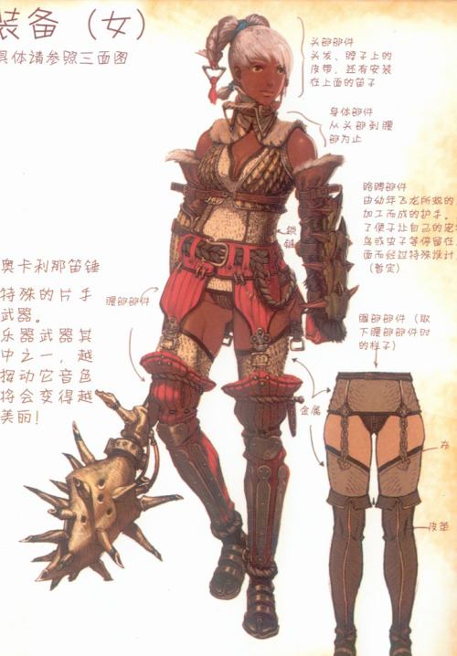 sleepy-magus:  jasmineprasadillustration:  My favourite character designs from Monster Hunter Illustrations Vol. 2 (2013), a 400 page art book featuring a crap-load of creature, character, armour and weapon designs. The armour designs are so detailed