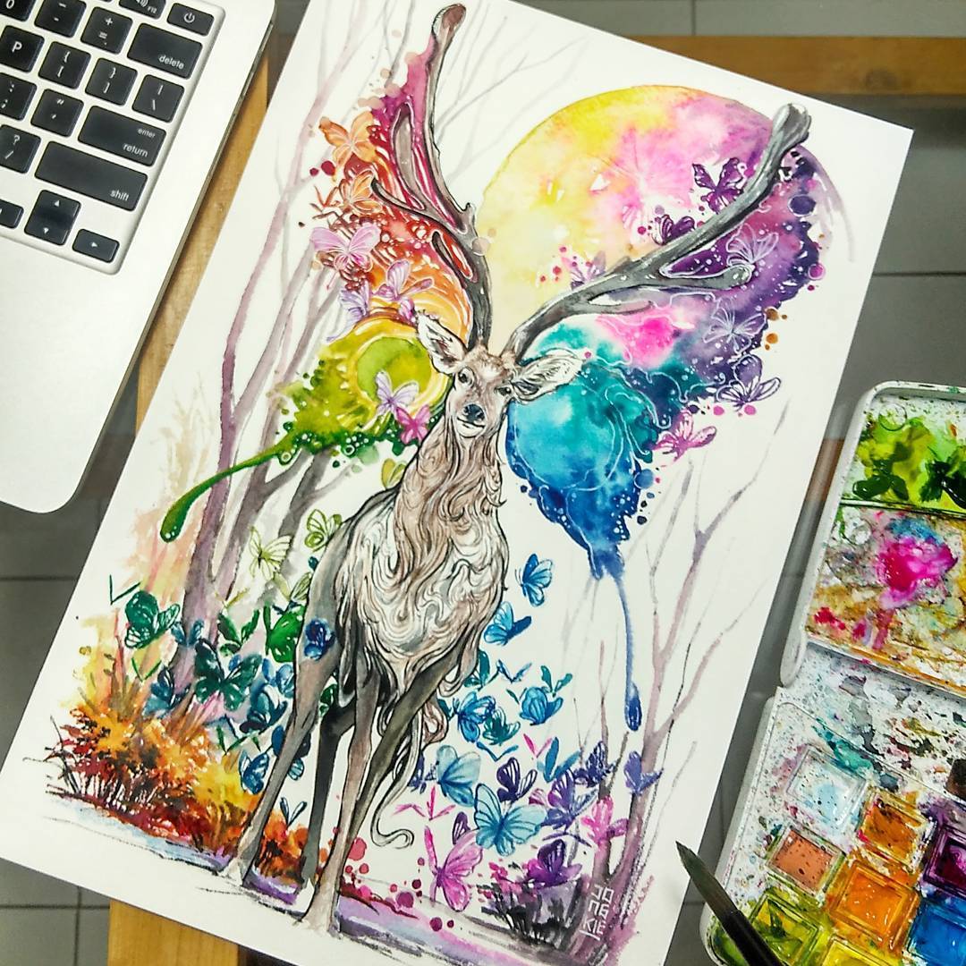 culturenlifestyle:  Mesmerizing Animal Watercolor Portraits by Luqman Reza Indonesia-based