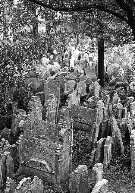 Jewish Cemetery in the centre of Prague, Czech Republic: the oldest cemetery in Europe