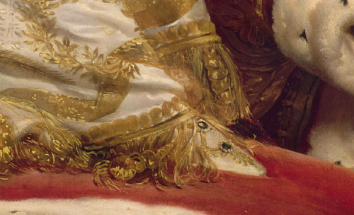 tiny-librarian:Detail of a portrait of Empress Josephine in coronation robes, showing her slippers.T