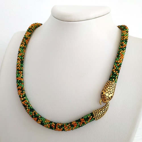 sosuperawesome: Beaded Snake Necklaces and BraceletsFoxy Style Jewelry on EtsySee our #Etsy or #Jewe