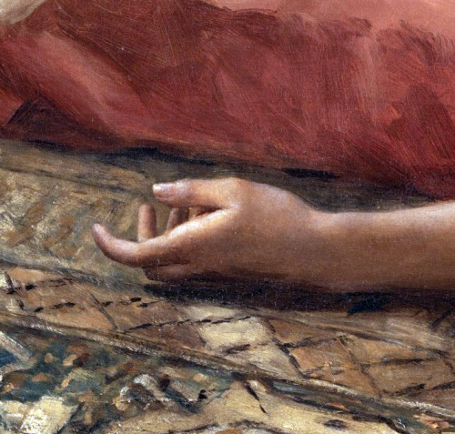 aqua-regia009:Details from Portrait of a woman lying (19th century) by Pierre Joseph Mousset