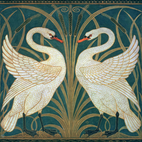 Geritsel:walter Crane - Swan, Rush &Amp;Amp; Iris, Wallpaper Design, 1875.