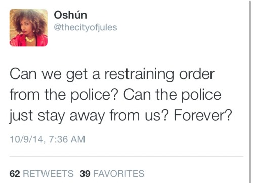 black-culture:  Response to the fatal police shooting of Vonderrit Myers