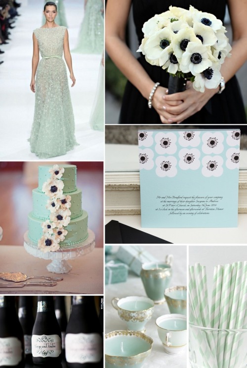Porn photo bride2be:  mint, black, and gold wedding