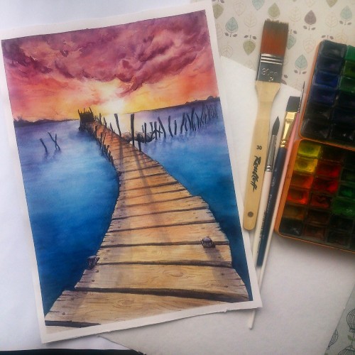 I saw a beautiful photo by Jose Ramos and I wanted to try and paint it with watercolors. This was my