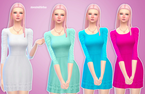 mysimlifefou:   Cotton Candy Dress,( new mesh, all lod replaced),Hope you like it （＾ω＾）   ✿ DO