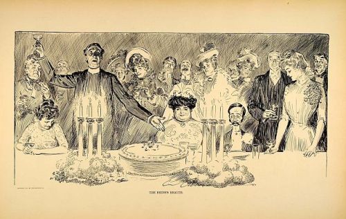 The Bride&rsquo;s Health - 1906 print, by Charles Dana Gibson, American graphic artist (best kno