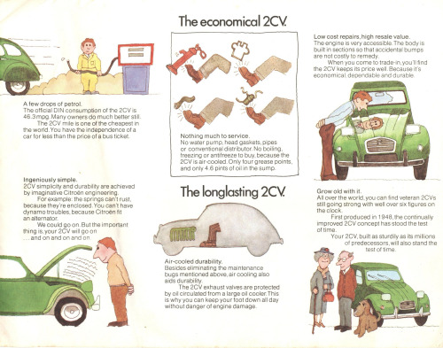 2CV folder for the british market, 1971. Unknown artist. Agency Delpire for Automobiles Citroën, Fra