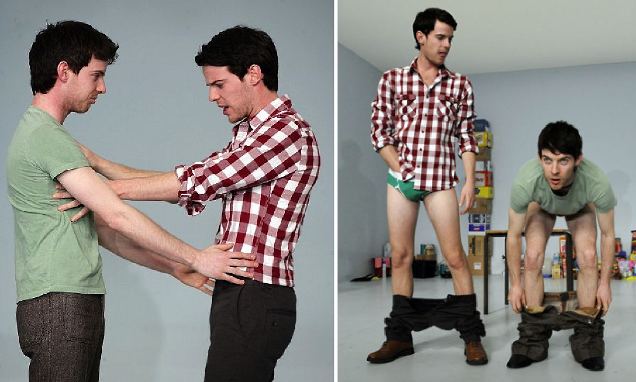 boycaps:Harry and Luke Treadaway in a recording of the play “Over There”