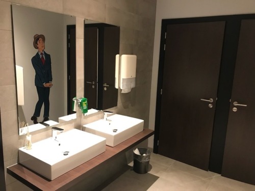 Lobby men’s room at the Radisson Blu Hotel in Hasselt. I was there for business