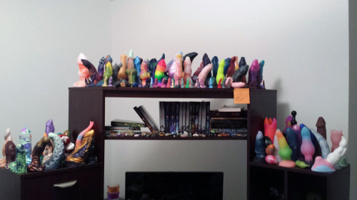 Theere we go, the dildo collection is back on the shelves where it belongs. Somehow with enough spac