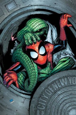 back-to-the-futurama-deactivate:  Lizard and Spidey by Humberto Ramos 