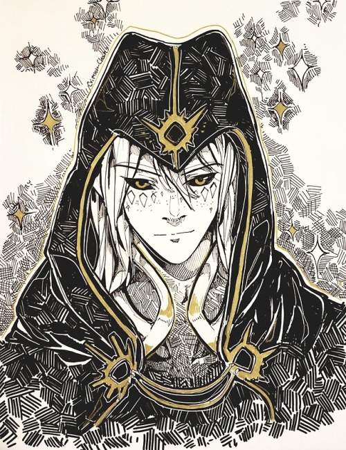 crimson-chains:Some more drawings of Aaravos, because I have a sickness ^^;The top is done in Ink an