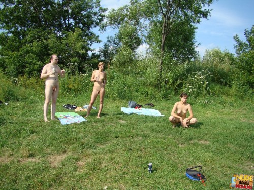 Naked persons having a lot of fun