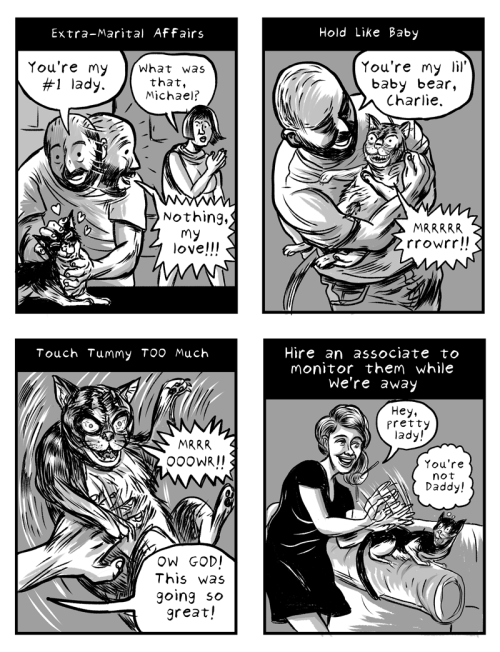 Bad Dog!!/Good Kitty! is a double sided flip comic collaboration between Isabella Rotman and Mi