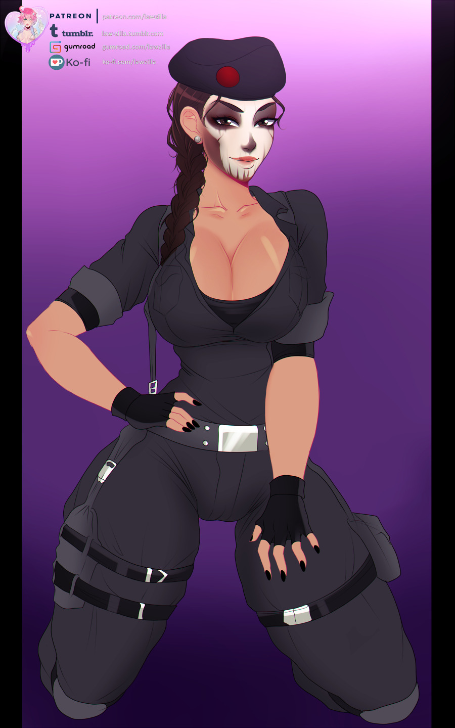   Finished Caveira flatcolor commission from Rainbow Six Siege for SlickHi-Res  