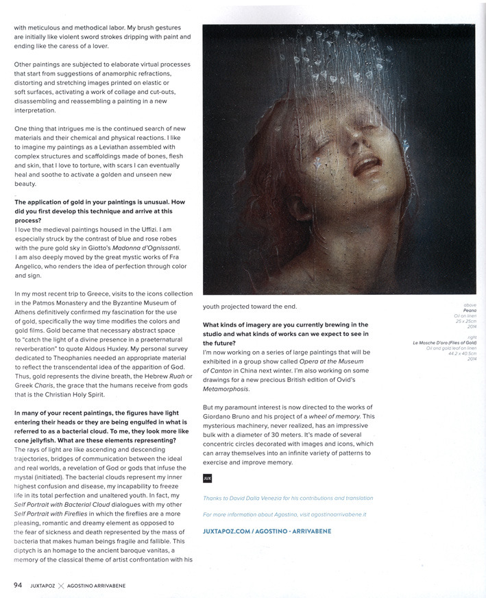 agostinoarrivabene:    Here is my interview for the cult Art magazine Juxtapoz by