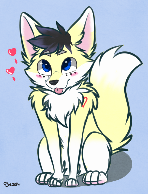 preedatoor127:shadow-the-kitsune-coffeeshop:  Yellow chibi feral - by FoxArvid  Awww x3