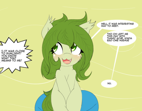 askflowertheplantponi: “Also we meet when i was taking a walk in the early morning to school.”  “I-I knew it you know about the sun!” hoi guis =w=/  X3