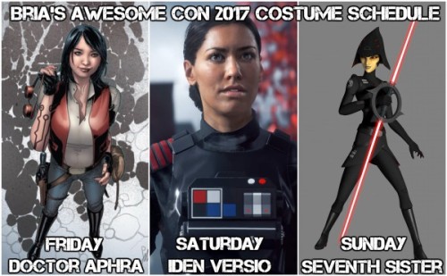 Headed to Awesome Con this weekend? Bria is too! You can mostly find her at the 501st table but she’