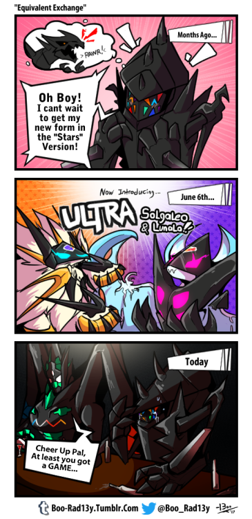 boo-rad13y:Necrozma’s “Got Game”…But at what cost… -Boo becoming armor for kitty an bat > .<