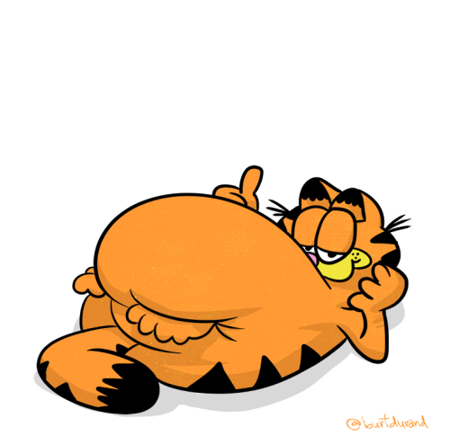 It’s Monday and Garfield just dgaf -burt