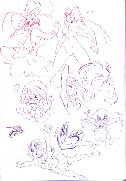 rafchu:  More Kill la Kill doodles! All my favorite strong moments from episode 21 ^^  eep <333