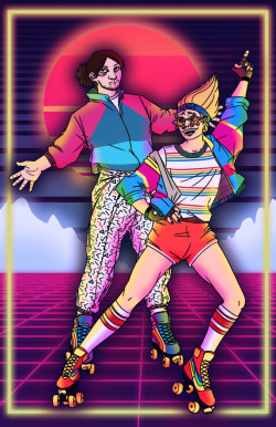 daolothic: Erasermic Secret Santa gift for @rosyabomination !! The prompt was an 80s aesthetic roller skating date. This was so much fun to do, I hope you like it!