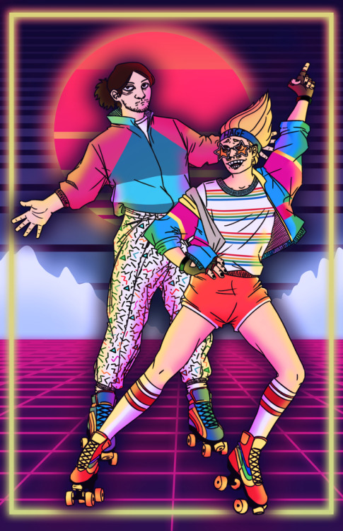 daolothic: Erasermic Secret Santa gift for @rosyabomination !! The prompt was an 80s aesthetic roller skating date. This was so much fun to do, I hope you like it!