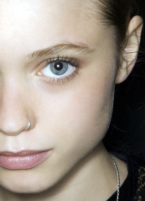 Cute girl with nose piercing