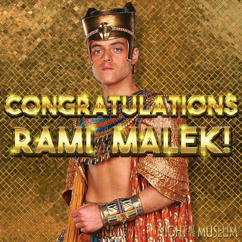 museummovies:  All a king needs is a golden tablet and a golden Emmy…congratulations, Rami Malek! 