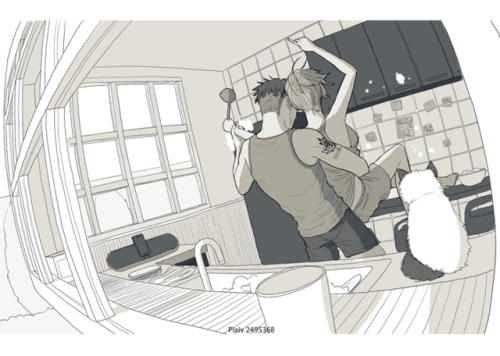 lusciouswhiteflame: PLIROY /// JJYURI /// JJ // YURIDoing the dishes can be a rock musical for them 