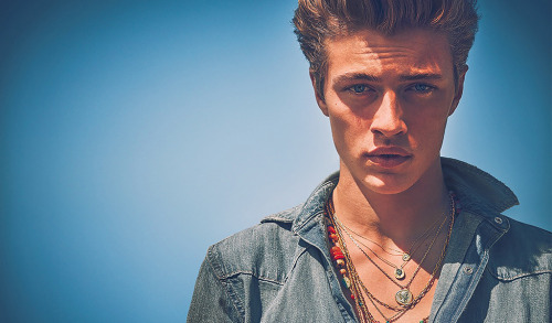 dailyluckybsmith:Lucky Blue Smith photographed by Guy Aroch for Eli Halili