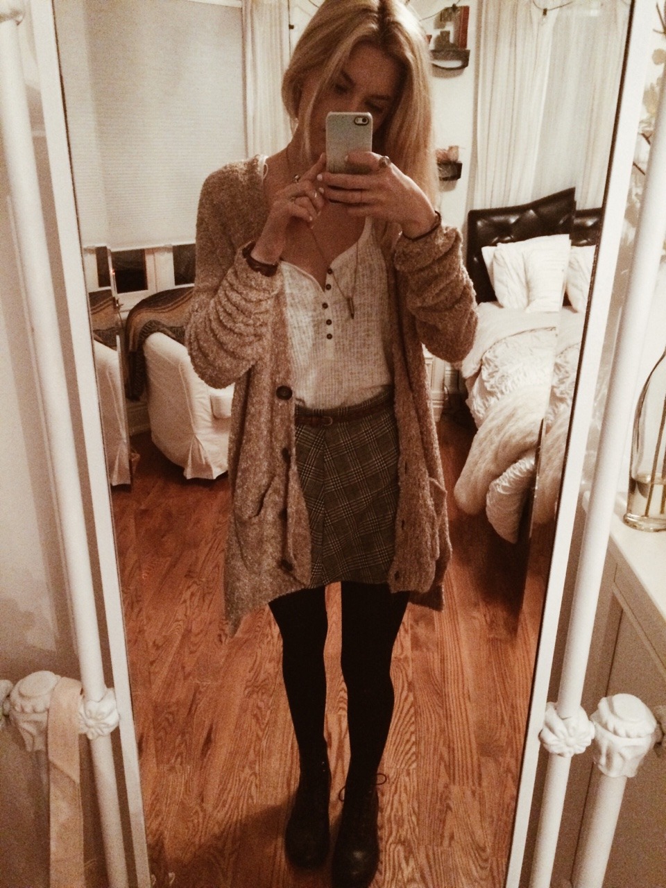 christiescloset:  back in the daily grind…ootd today // brandy melville plaid skirt,