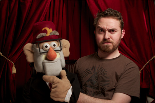 gravi-teamfalls:Two Weird Old Men! (And their puppets)Me &amp; Matt Chapman goofing around between t