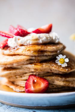 fattributes:  Buttermilk Pancakes with Chamomile Cream and Gingered Strawberries