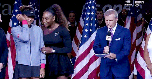 unpretty:angiekerber: Serena Williams comforting Naomi Osaka when the crowd started booing during th