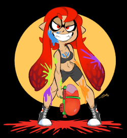 goopbloop:Breaking news! We at Squid Labs have identified a new, red squid variant running about. She doesn’t seem to pick sides, though she will go and spray her own colored ink around the field to disturb both teams! She’s also been found to tease