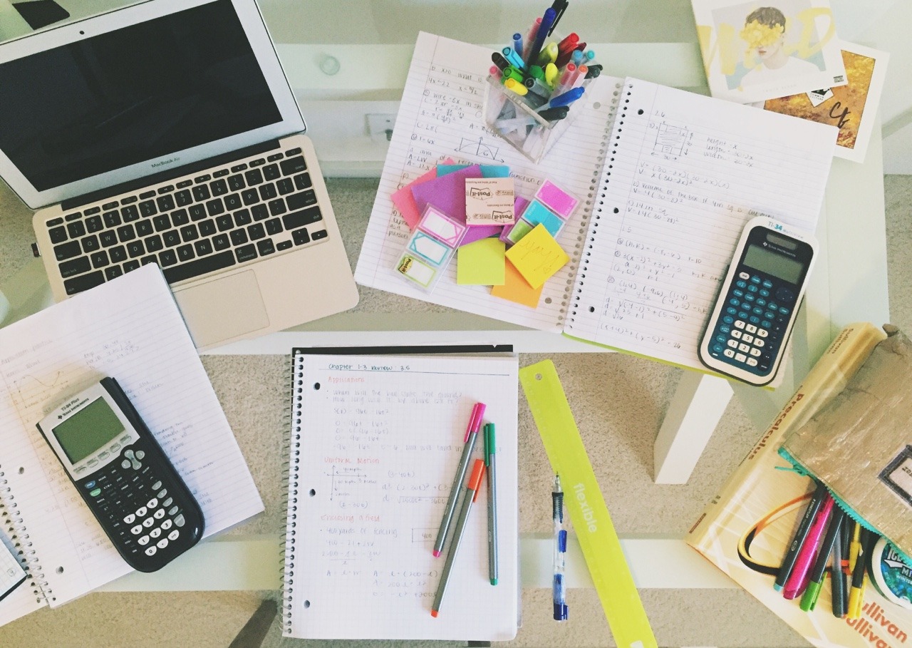 Organize and Study — sofarsofab: I hate math but at least the mess is...