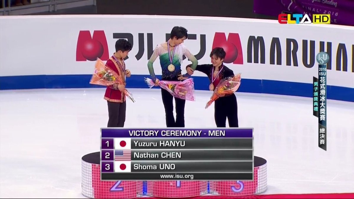 965cchikudasai: 2016-17 Grand Prix Final Medalists Yuzuru Hanyu  Nathan Chen Shoma