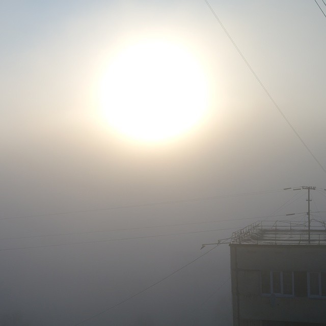 5:30 am today #fog #mist #dawn #dawning #sun ☀ #TheSun  #туман не видно