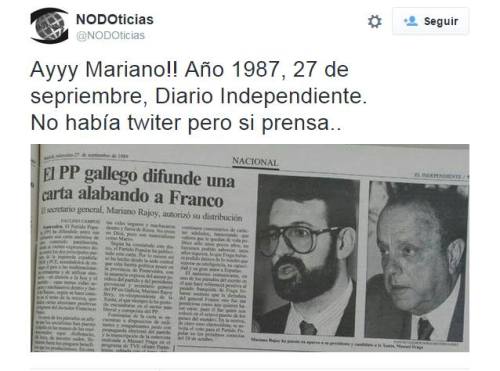 ladymosca:El PP gallego difunde una carta alabando a Franco - 1987Translation: The Galician PP [part