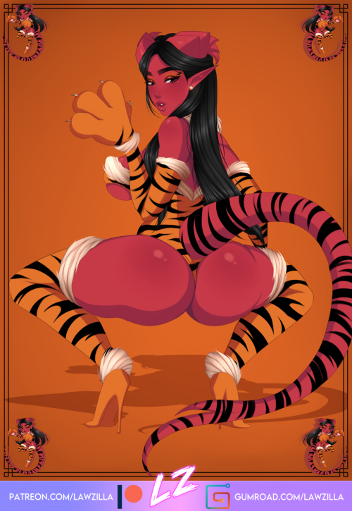 Tiger Ori commission🐯✨front or back side?👀high-res + messy versions up in Patreon